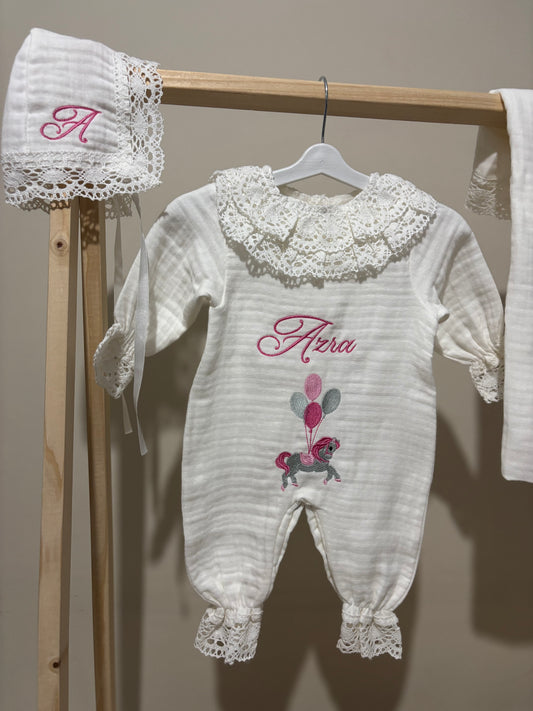 Özel Seri Dantelli Tulum-Şapka