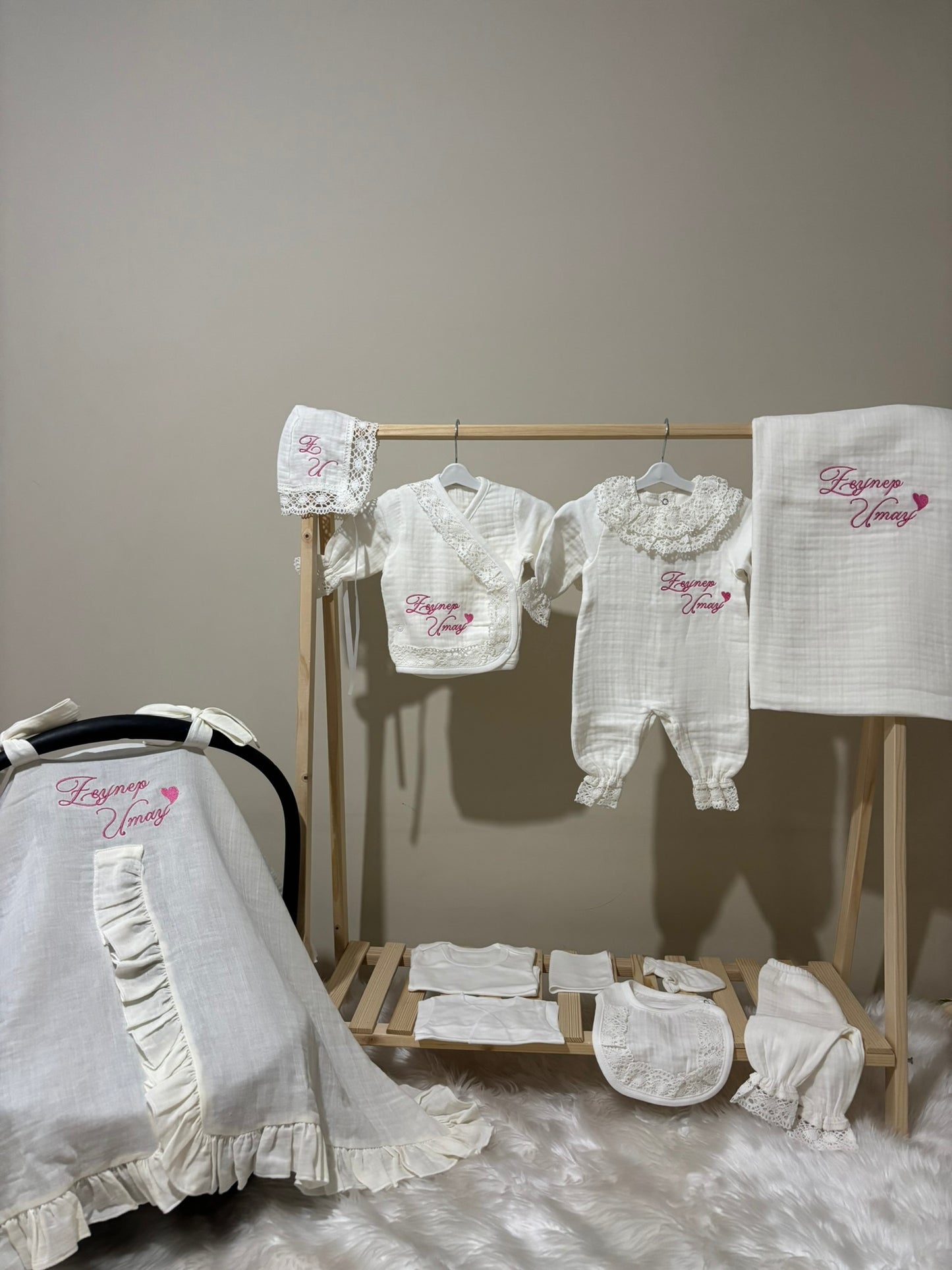 Dantelli İsimli Hastane Çıkışı Set